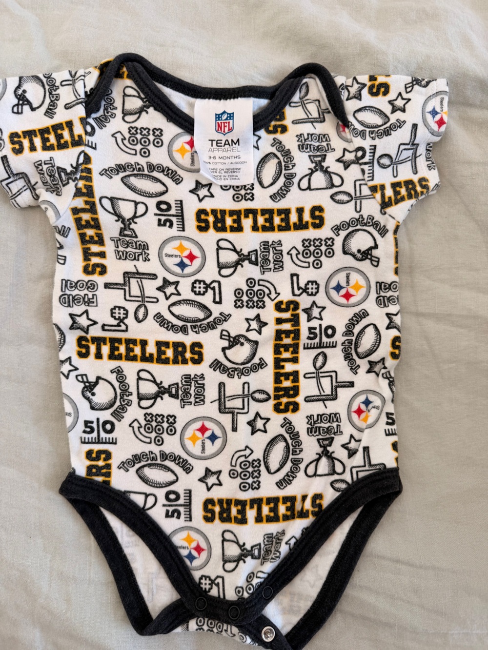 3-6 Months Steelers Onesie